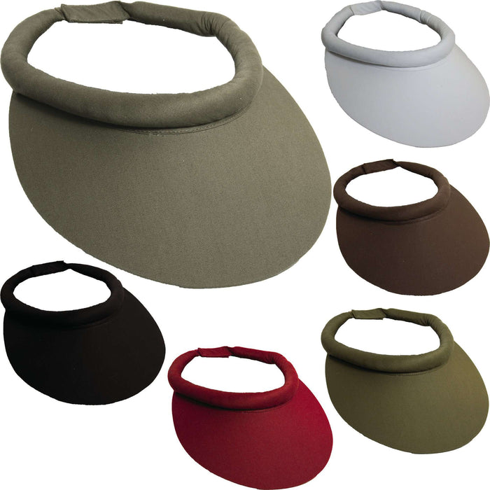 Wide Brim Cotton Sun Visor with Rolled Band by Tropical Trends Visor Cap Dorfman Hat Co.