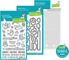winter birds (stamp+die+coloring stencil bundle)