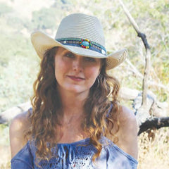 Women's Cowboy Hat with Tassel Band - Jeanne Simmons Hats Cowboy Hat Jeanne Simmons Accessories