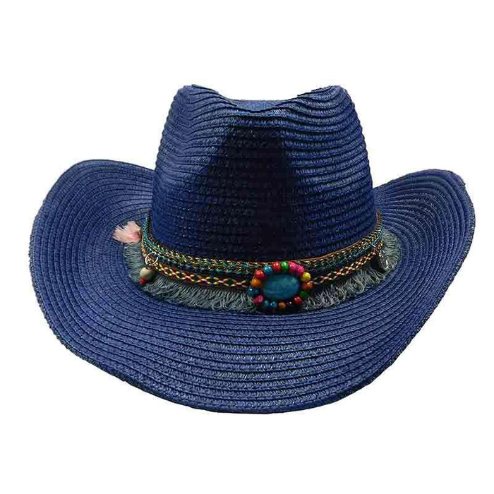 Women's Cowboy Hat with Tassel Band - Jeanne Simmons Hats Cowboy Hat Jeanne Simmons Accessories