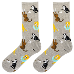 Women's Grey Bad Cat Socks