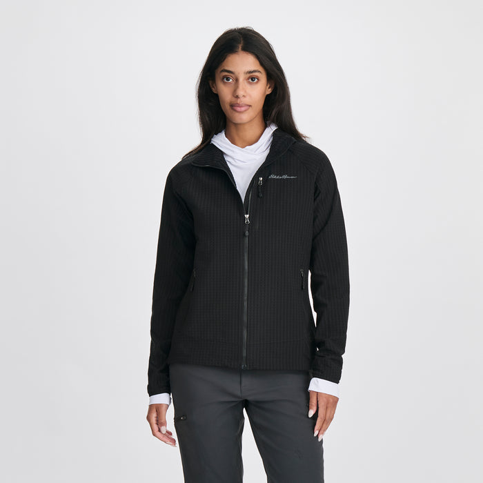 Women's Sandstone Backbone Grid Jacket-Black-Regular-C1