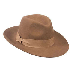 Wool Felt Floppy Brim Fedora Hat - Scala Collezione Fedora Hat Scala Hats LF195BK Pecan