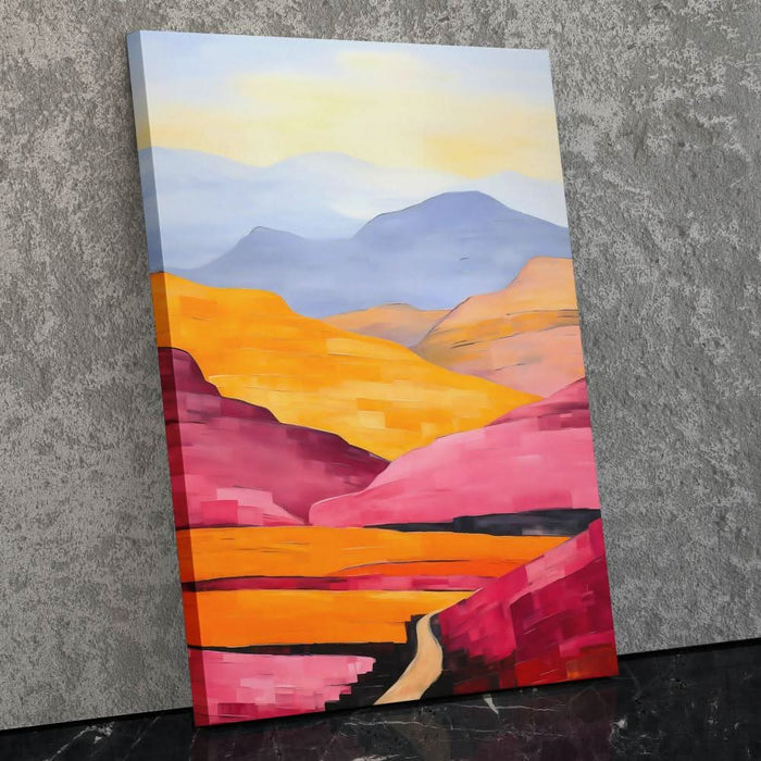 Yellow and Pink Hills - Luxury Wall Art