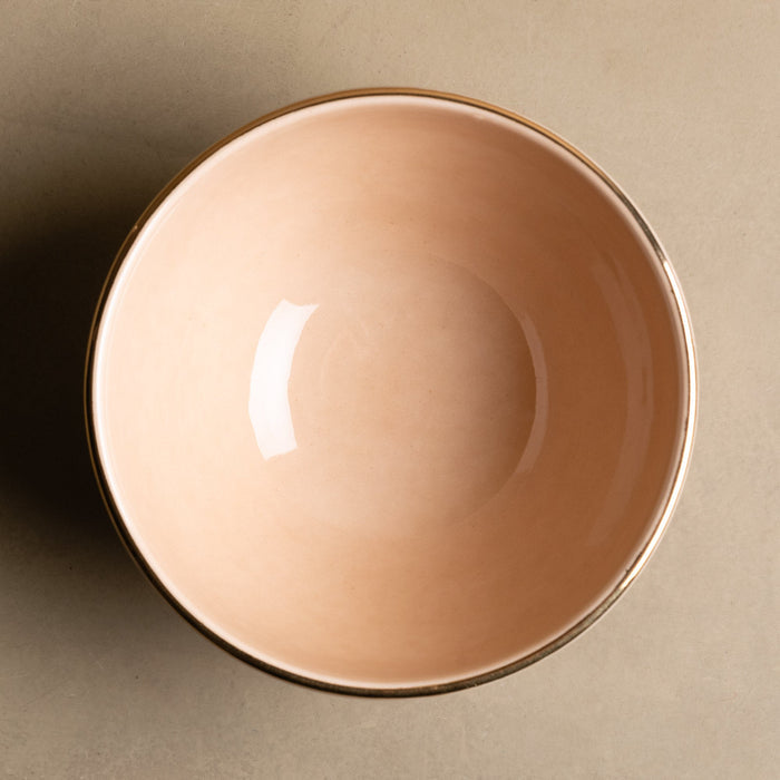 Zagora Sand Bowl - Moroccan Dinnerware Adorned with 12 Carat Gold Accents - Benisouk