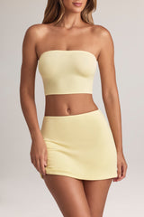 Modal Mid-Rise A-Line Mini Skirt in Lemon Sherbet